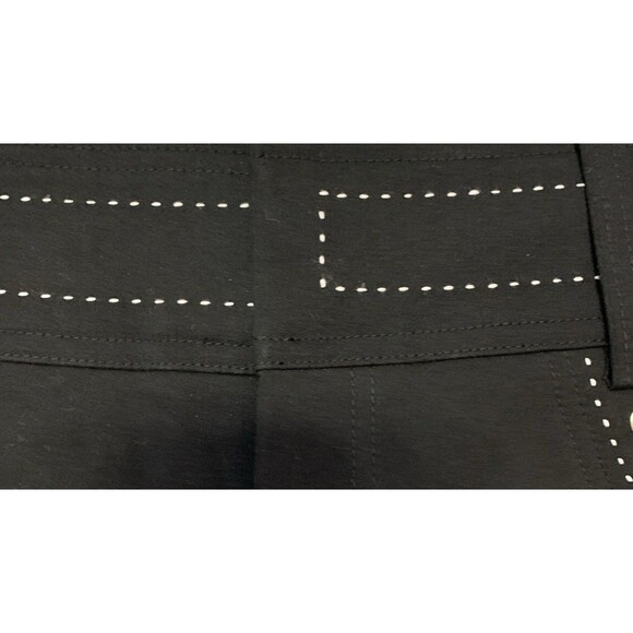 Cache Black Stretch Boot Leg Jeans White Leather Around Front Pockets. Size8. - Picture 6 of 7